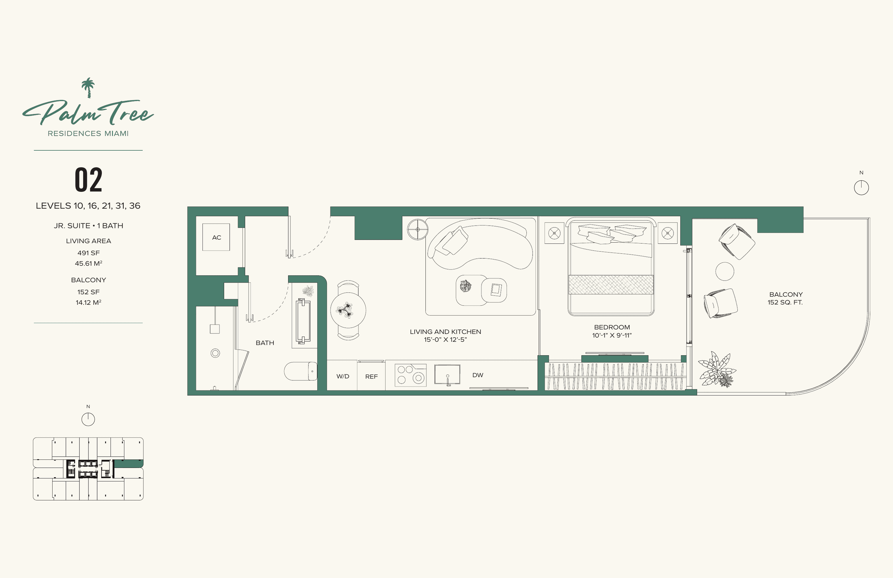 Jr. Suite — Residence 1002 floor plan