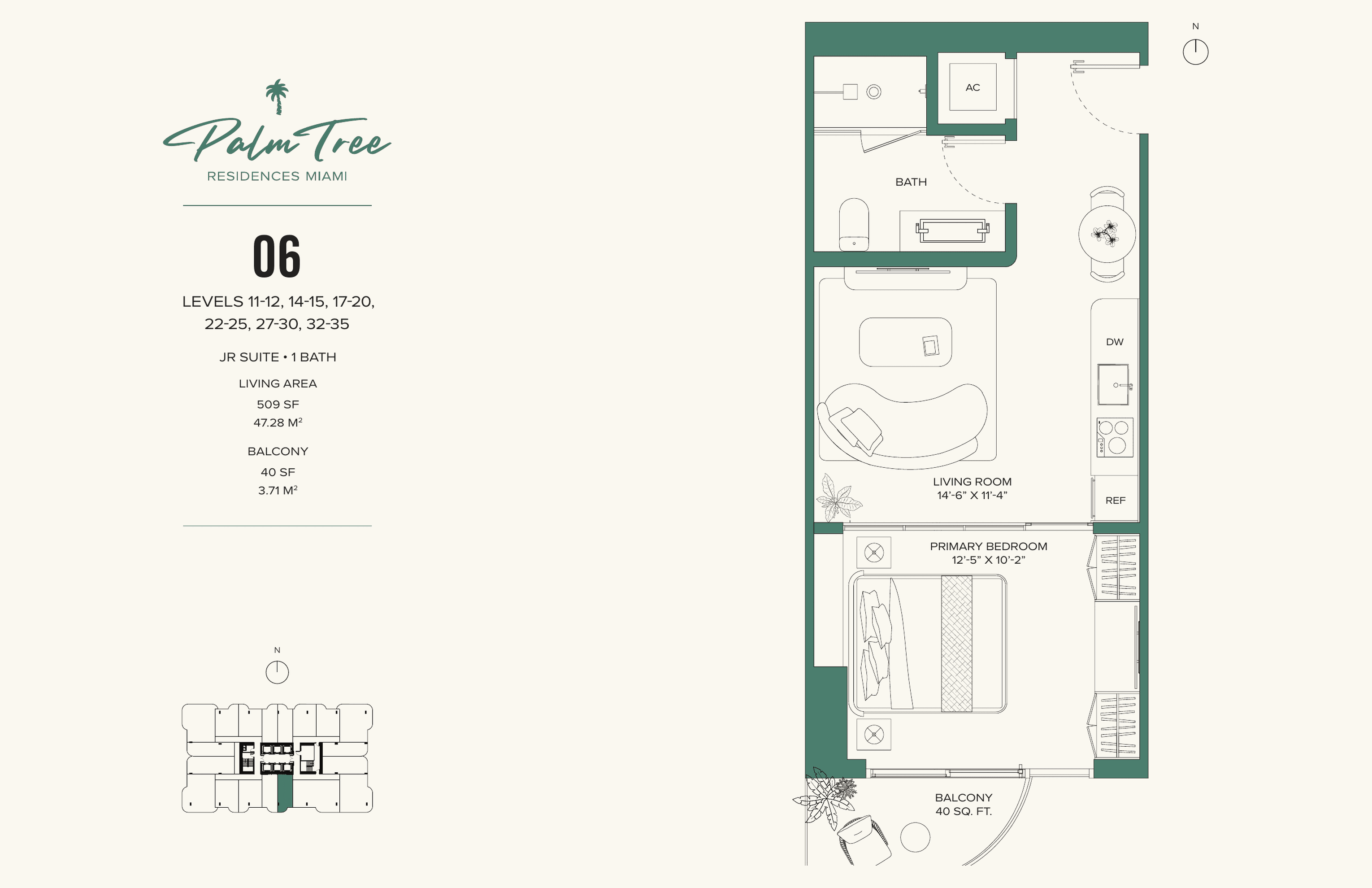 Jr. Suite — Residence 1106 floor plan