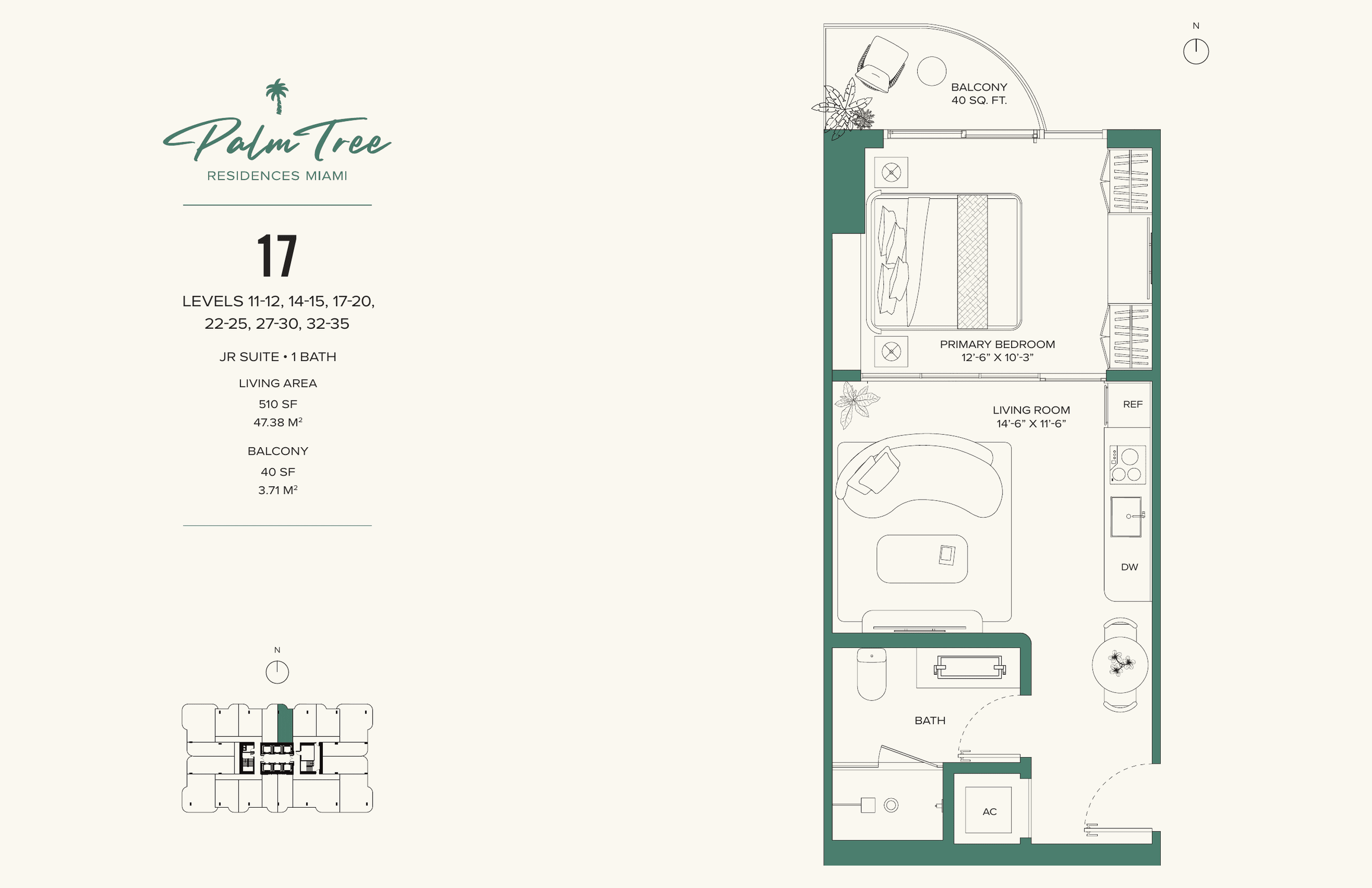 Jr. Suite — Residence 1417 floor plan